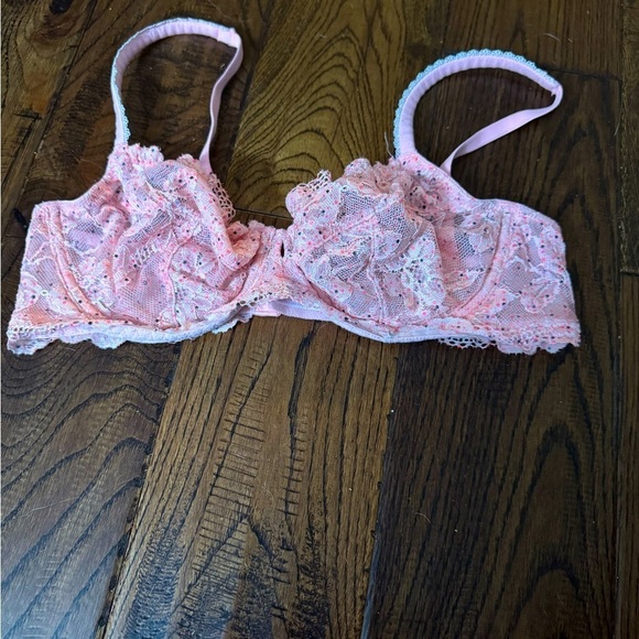 Victoria's Secret Other - Victoria Secret Body By Victoria Unlined Demi Pink Lace Bra